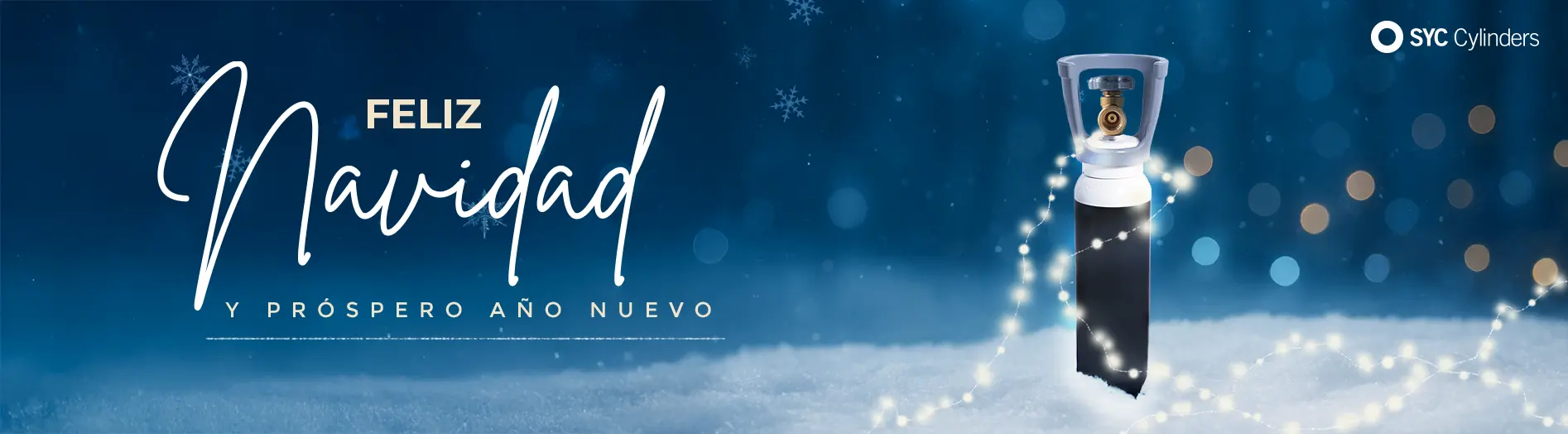 Botellas de gas alta presión industriales 60 años syc cylinders banner navidad