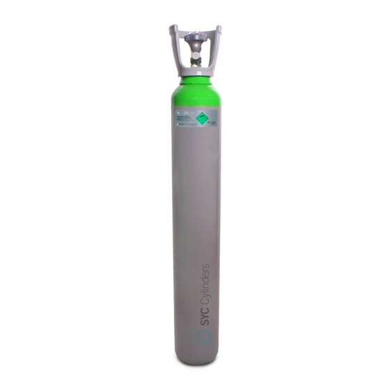 10L 140 C15 Argon and carbon dioxide industrial cylinder green grey