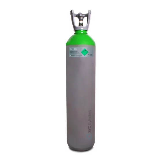 20L 200 C15 Argon and carbon dioxide industrial cylinder green grey