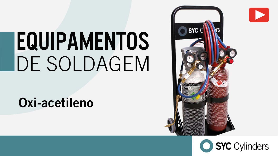 vídeo equipamento oxigênio acetileno cilindros de gás sob pressão