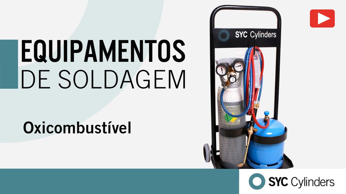 vídeo equipamento oxigênio butano cilindros de gás sob pressão