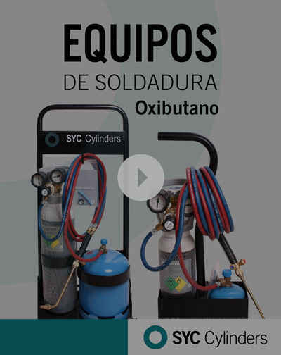 video-equipo-oxigeno-butano botellas de gas a presion