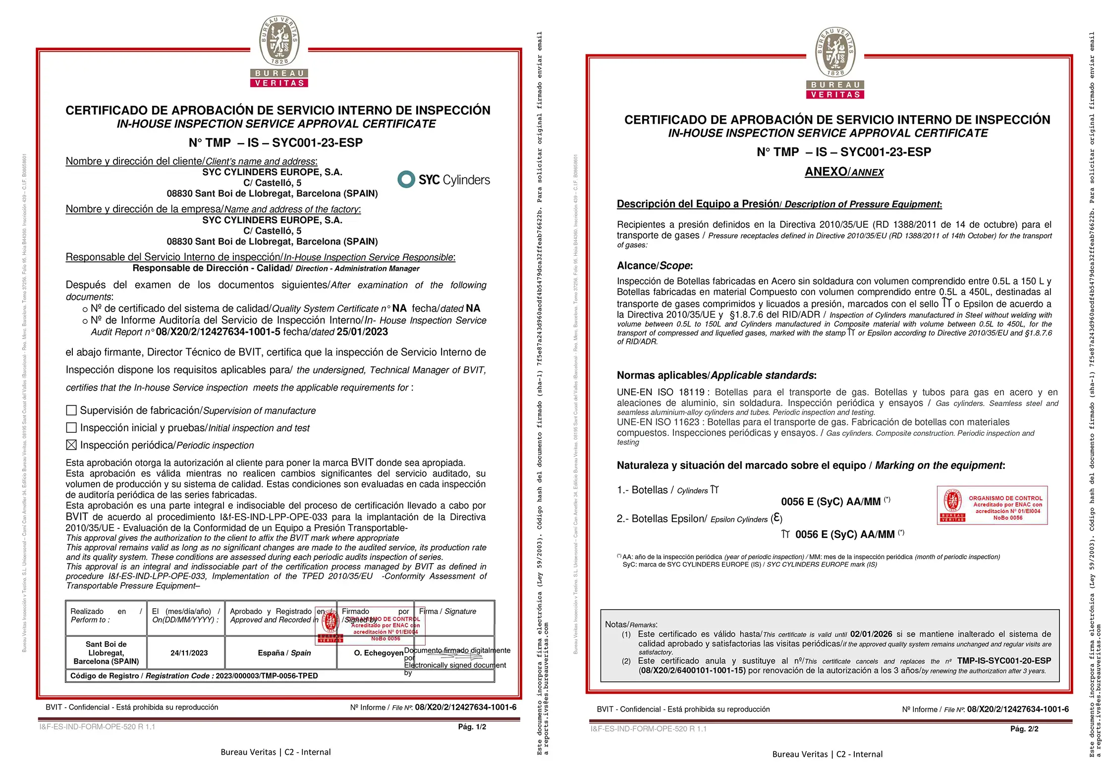 Certificado Bureau Veritas 001