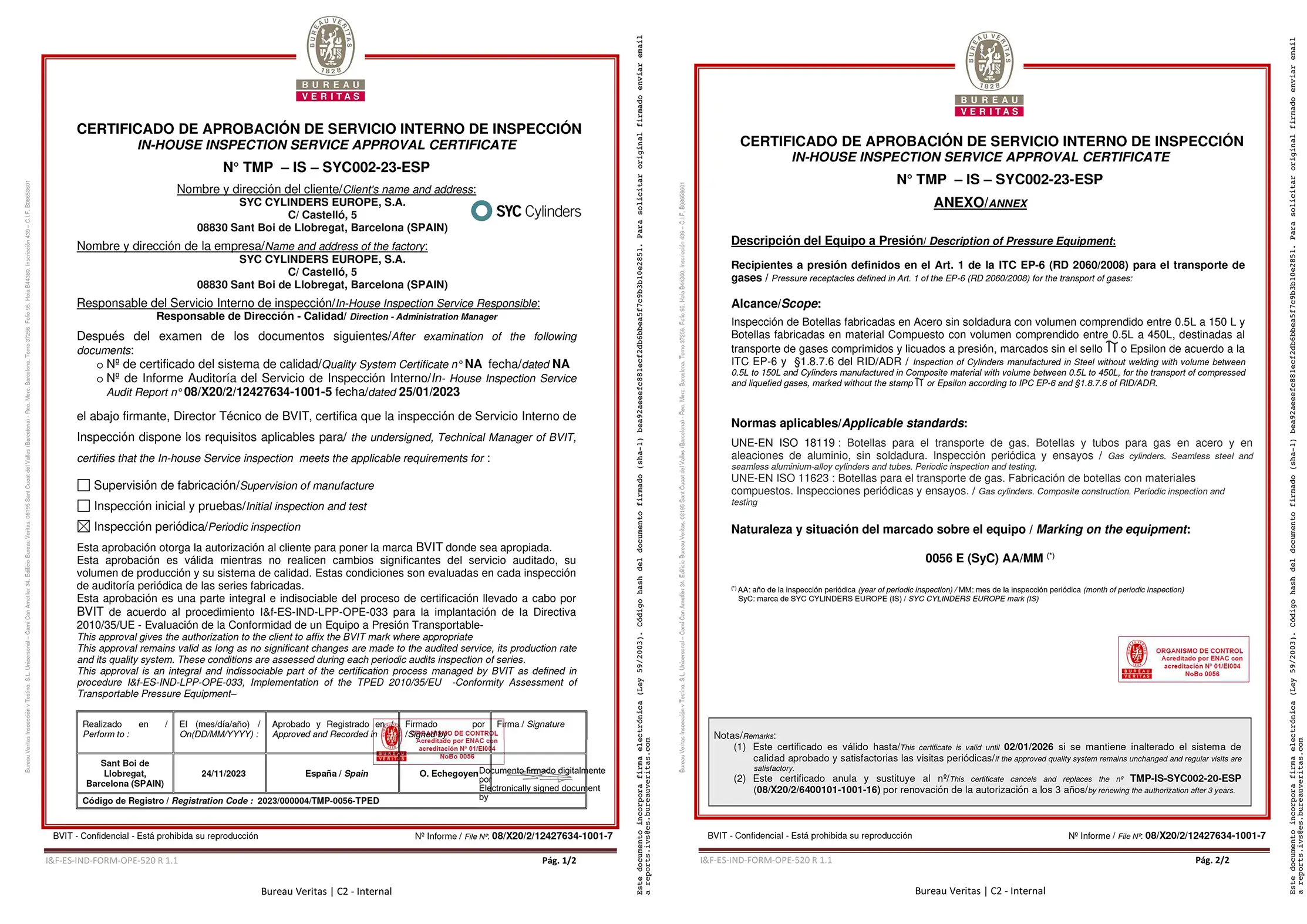 Certificado Bureau Veritas 002